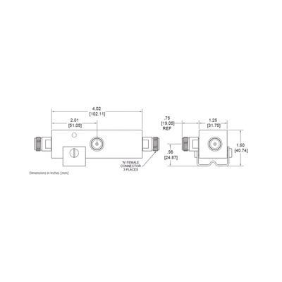 SEPARADOR 15dB (30:1) Tap 350-5930MHz 500W -161dBc TIPO N IP67 . SEPARADOR 15dB (30:1) Tap 350-5930MHz 500W -161dBc TIPO N IP67 .
