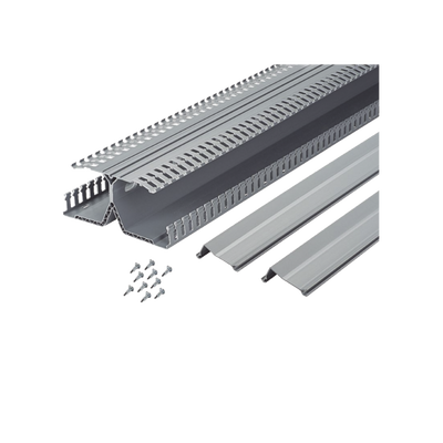 Canaleta Ranurada PanelMax de PVC, Montaje en Riel Din Estándar de 35 mm, 4.12 in de Ancho x 8.23 in de Alto y 1.83 m de Largo, Color Gris
