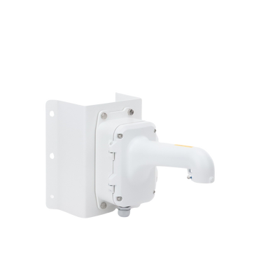 Montaje de Esquina con Caja de Conexión para Domos PTZ epcom y HIKVISION / Fabricado con Aleación de Aluminio y Acero