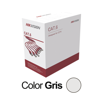 Bobina de cable UTP 305 mts / Cat6 (23 AWG) / Color Gris / PVC (CM) / Uso en Interior / 100% Cobre / Aplicaciones de CCTV y Redes de Datos Bobina de cable UTP 305 mts / Cat6 (23 AWG) / Color Gris / PVC (CM) / Uso en Interior / 100% Cobre / Aplicaciones de CCTV y Redes de Datos