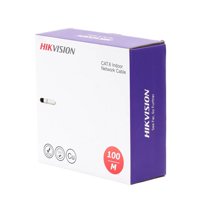 Bobina de Cable UTP 100 Mts / Cat 6 (23 AWG) / Color Blanco / PVC (CM) / Uso en Interior / 100% Cobre / Aplicaciones de CCTV y Redes de Datos
