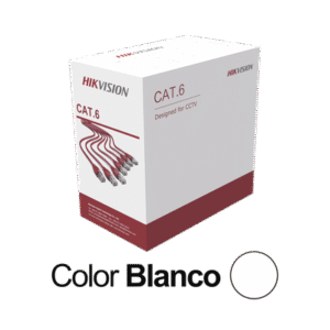 Bobina de Cable UTP 305 Mts / Cat 6 (24 AWG) / Color Blanco / PVC (CM) / Uso en Interior / CCA (Cobre con Aluminio) / Aplicaciones de CCTV y Redes de Datos