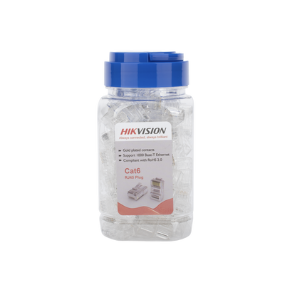 Bote con 100 Piezas de Plug Modular RJ45 / Cat 6 / Chapado en Oro a 30 Micras / Sin Blindaje / Facil Instalación / Uso Interior / Soporta Norma TIA-568B / Cumple con RoHS 2.0 Bote con 100 Piezas de Plug Modular RJ45 / Cat 6 / Chapado en Oro a 30 Micras / Sin Blindaje / Facil Instalación / Uso Interior / Soporta Norma TIA-568B / Cumple con RoHS 2.0