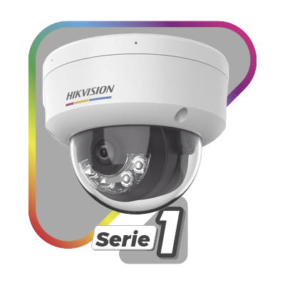 [Dual Light + ColorVu] Domo IP 4 Megapixel / Lente 2.8 mm / 30 mts IR + 30 mts Luz Blanca / Micrófono Integrado / ACUSENSE Lite / Exterior IP67 / IK08 / WDR 120 dB / PoE / Micro SD