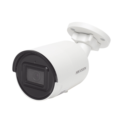 Bala IP 4 Megapixel / Lente 2.8 mm / 40 mts IR EXIR / Exterior IP67 / WDR 120 dB / PoE / Micrófono Integrado / ACUSENSE (Evita Falsas Alarmas) / Metal / MicroSD / ONVIF / ACUSEARCH