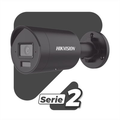 [Dual Light + 2 Micrófonos Integrados] Bala IP 4 Megapixel / Color Negro / Lente 2.8 mm / 40 mts Luz Blanca + 40 mts IR / ACUSENSE / Exterior IP67 / WDR 120 dB / PoE / ONVIF / Micro SD / Metal / ACUSEARCH