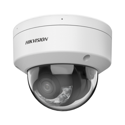 [Dual Light + ColorVu] Domo IP 4 Megapixel / Lente 4 mm / 30 mts IR + 30 mts Luz Blanca / Microfono Integrado / Audio y Alarmas I/O / Exterior IP67 / IK10 / WDR 130 dB / ACUSENSE / Captura Facial / ACUSEARCH / ColorVu 2.0