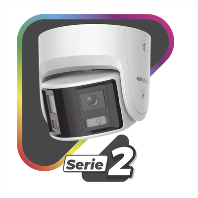 [FlexVu] [PROTECCIÓN ACTIVA] Turret IP 4 Megapixel / 2 Lentes de 2.8 mm (Imagen Panorámica 180°) / 30 mts IR / Exterior IP67 / Luz Intermitente y Alerta de Audio / Audio Bidireccional / ACUSENSE / WDR 120 dB / Micro SD