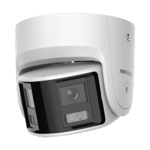 [FlexVu] [PROTECCIÓN ACTIVA] Turret IP 4 Megapixel / 2 Lentes de 2.8 mm (Imagen Panorámica 180°) / 30 mts IR / Exterior IP67 / Luz Intermitente y Alerta de Audio / Audio Bidireccional / ACUSENSE / WDR 120 dB / Micro SD