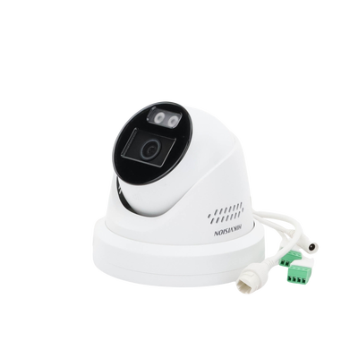 [Dual Light + ColorVu] Turret IP 4 Megapixel / Lente 2.8 mm / 40 mts IR + 40 mts Luz Blanca / Exterior IP67 / Luz Intermitente y Alerta de Audio / Micrófono Integrado / Videoanaliticos (Filtro de Falsas Alarmas) / WDR 130 dB / Captura Facial