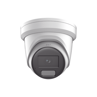 [Dual Light + ColorVu] Turret IP 4 Megapixel / Lente 2.8 mm / 40 mts IR + 40 mts Luz Blanca / Microfono Integrado / Exterior IP67 / WDR 130 dB / Videoanaliticos (Filtro de Falsas Alarmas) / Captura Facial / ACUSEARCH
