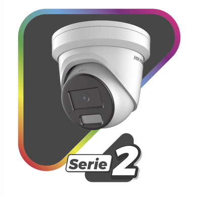 [Dual Light + ColorVu] Turret IP 4 Megapixel / Lente 2.8 mm / 40 mts IR + 40 mts Luz Blanca / Microfono Integrado / Exterior IP67 / WDR 130 dB / Videoanaliticos (Filtro de Falsas Alarmas) / Captura Facial / ACUSEARCH