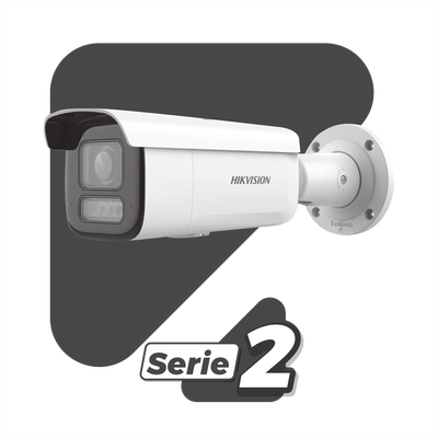 [Dual Light + 2 Micrófonos Integrados] Bala IP 2 Megapixel / Lente Mot. 2.8 a 12 mm / 60 mts Luz Blanca + 60 mts IR / ACUSENSE / Exterior IP67 / IK10 / WDR 120 dB / PoE+ / ONVIF / Alarmas I/O / Micro SD / Metal / IK10 / ACUSEARCH