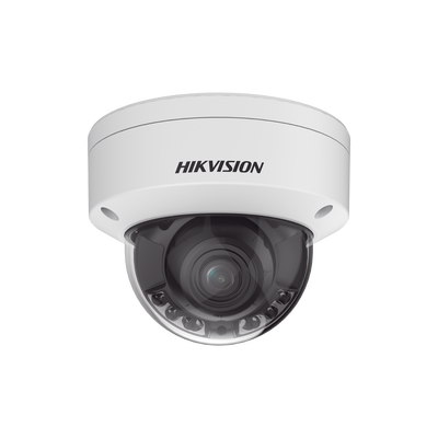 [Dual Light + ColorVu] Domo IP 4 Megapixel / Lente 3.6 - 9 mm / 40 mts IR + 40 mts Luz Blanca / WDR 130 dB / Exterior IP67 / IK10 / Captura Facial / Videoanaliticos (Filtro de Falsas Alarmas) / MicroSD