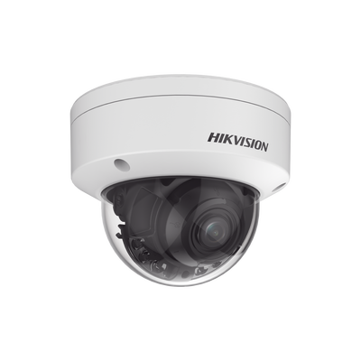 [Dual Light + ColorVu] Domo IP 4 Megapixel / Lente 3.6 - 9 mm / 40 mts IR + 40 mts Luz Blanca / WDR 130 dB / Exterior IP67 / IK10 / Captura Facial / Videoanaliticos (Filtro de Falsas Alarmas) / MicroSD