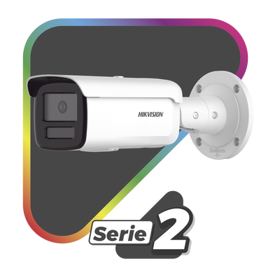 [Dual Light + ColorVu] Bala IP 8 Megapixel / Lente 4 mm / 60 mts IR + 60 mts Luz Blanca / Exterior IP67 / WDR 130 dB / Videoanaliticos (Filtro de Falsas Alarmas) / Captura Facial / ACUSEARCH