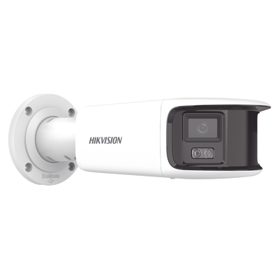 [FlexVu] [ PROTECCIÓN ACTIVA ] Bala IP Panorámica 8 Megapixel (4K) / 2 Lentes 4 mm (180°) / Imagen a Color 24/7 (ColorVu) / PoE / WDR 130° / IP67 / ACUSENSE / Luz Estroboscópica y Alarma Audible / 40 mts Luz Blanca / Micro SD