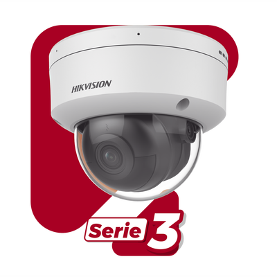 Domo IP 6 Megapixel / Lente 2.8 mm / 40 mts IR / Exterior IP67 / IK10 / Microfono Integrado / DARKFIGHTER / Audio y Alarma I/O / PoE / ONVIF / Micro SD / 4 Analíticos: AcuSense, Deteccion Facial, Conteo de Personas por Cruce y Zona