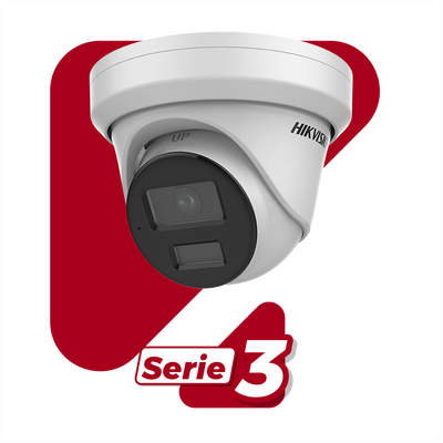 Turret IP 8 Megapixel (4K) / Lente 2.8 mm / 40 mts IR / Exterior IP67 / Micrófono Integrado / DARKFHGITER / Alarmas y Audio I/O / PoE / ONVIF / Micro SD / 4 Analíticos: AcuSense, Deteccion Facial, Conteo de Personas por Cruce y Zona