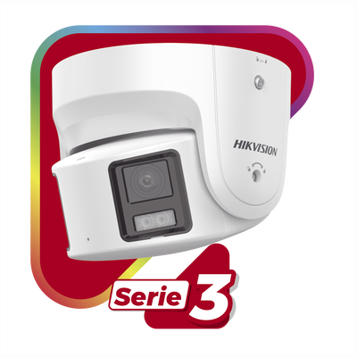[ PROTECCIÓN ACTIVA ] Turret IP Panorámica 8 Megapixel / 180° / Imagen a Color 24/7 / PoE / WDR 130° / IP67 / ACUSENSE / Protección Activa (Luz Estroboscópica y Alarma Audible) / MicroSD
