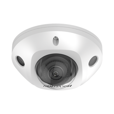 Mini Domo IP 4 Megapixel / Lente 2.8 mm / 30mts IR EXIR / Micrófono Integrado / Exterior IP67 / IK08 / PoE / DARKFIGHTER / Alarmas y Audio I/O / ONVIF / Micro SD / 4 Analíticos: AcuSense, Deteccion Facial, Conteo de Personas por Cruce y Zona
