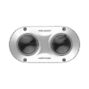 PanoVu Series / Lente Dual de 4 Megapixel / 2 Lentes Fijos de 2.8 mm / Recomendado para Pasillos o Esquinas / IP67 / IK10 / PoE / WDR 120 dB / 10 mts IR / Entrada y Salida de Audio y Alarma / MicroSD