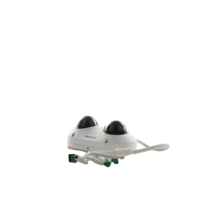 PanoVu Series / Lente Dual de 5 Megapixel / 2 Lentes Fijos de 2.8 mm / Recomendado para Pasillos o Esquinas / IP67 / IK10 / PoE / WDR 120 dB / 10 mts IR / Entrada y Salida de Audio y Alarma / MicroSD