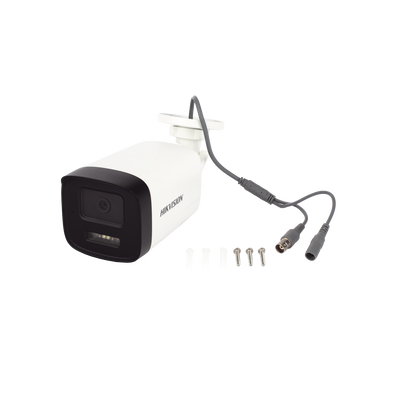 [Audio Bidireccional + Dual Light + ColorVu] Bala TURBOHD 3K (5 Megapixel) / Lente 3.6 mm / 40 mts IR EXIR + 40 mts Luz Blanca / Micrófono y Bocina Integrado / Exterior IP67 / dWDR