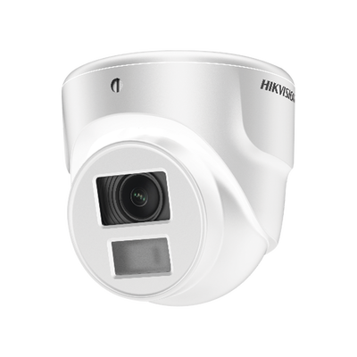 Ultra Mini Turret TURBO 2 Megapixel (1080p) / Gran Angular / Lente 2.8 mm / 20 mts IR EXIR / Exterior IP67 / 4 Tecnologías (TVI / AHD / CVBS) / dWDR / Color Blanco