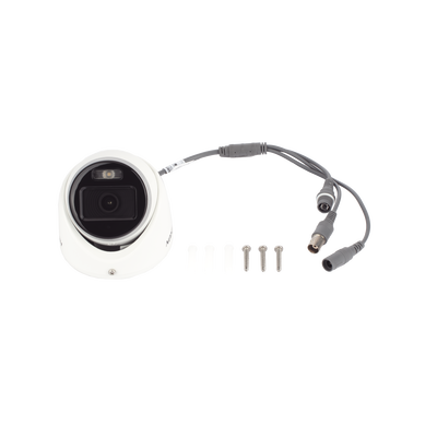 [Dual Light + ColorVu] Turret TURBOHD 2 Megapixel (1080p) / Lente 2.8 mm / 20 mts IR + 20 mts Luz Blanca / Gran Angular 105° / Exterior IP67 / Micrófono Integrado / dWDR / 4 Tecnologías / Metal