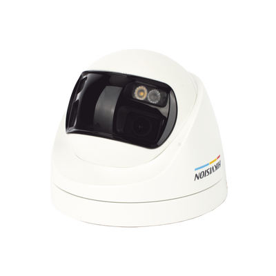 [ColorVu + Dual Light + Panoramica] Turret TURBOHD 3K (5 Megapixel) / Micrófono Integrado / Angulo de visión 180° / Imagen a Color 24/7 / 40 mts Luz Blanca + 40 mts IR / Exterior IP67 / WDR