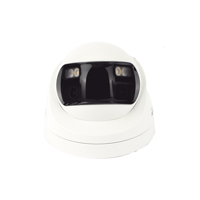 [ColorVu + Dual Light + Panoramica] Turret TURBOHD 3K (5 Megapixel) / Micrófono Integrado / Angulo de visión 180° / Imagen a Color 24/7 / 40 mts Luz Blanca + 40 mts IR / Exterior IP67 / WDR