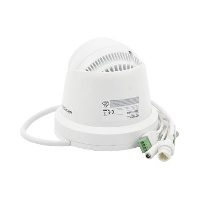 Turret IP Dual / Térmica 1.8 mm (160 x 120) / Óptico 2 mm (4 Megapixel) / Detección de Personas 53 mts / 15 mts IR / Exterior IP67 / PoE / Termométrica / Detección de Temperatura / Sirena y Luz / Micro SD 32 GB Incluida