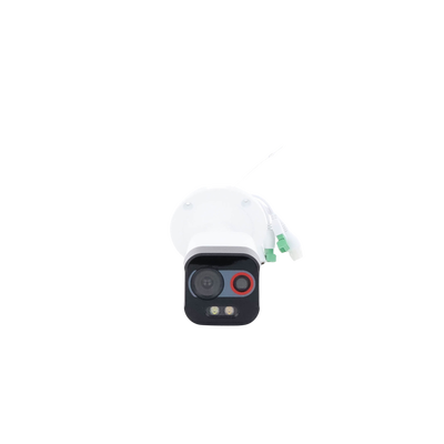 Bala IP Dual / Térmica 2.6 mm (96 x 72) / Óptico 6 mm (4 Megapixel) / Detección de Intrusión por VCA 30 mts /30 mts Luz Blanca / Exterior IP67 / PoE / Sirena y Luz Intermitente Integrada / Micro SD / ColorVu y ACUSENSE Bala IP Dual / Térmica 2.6 mm (96 x 72) / Óptico 6 mm (4 Megapixel) / Detección de Intrusión por VCA 30 mts /30 mts Luz Blanca / Exterior IP67 / PoE / Sirena y Luz Intermitente Integrada / Micro SD / ColorVu y ACUSENSE