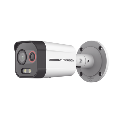 Bala IP Dual / Térmica 2.6 mm (96 x 72) / Óptico 6 mm (4 Megapixel) / Detección de Intrusión por VCA 30 mts /30 mts Luz Blanca / Exterior IP67 / PoE / Sirena y Luz Intermitente Integrada / Micro SD / ColorVu y ACUSENSE Bala IP Dual / Térmica 2.6 mm (96 x 72) / Óptico 6 mm (4 Megapixel) / Detección de Intrusión por VCA 30 mts /30 mts Luz Blanca / Exterior IP67 / PoE / Sirena y Luz Intermitente Integrada / Micro SD / ColorVu y ACUSENSE