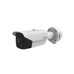 Bala IP Dual / Térmica 3.1 mm (160 x 120) / Óptico 4 mm (4 Megapixel) / Termométrica / Detección de Temperatura / PoE /Exterior IP66 / Sirena y Luz Intermitente Integrada / MicroSD