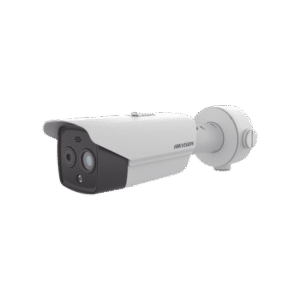 Bala IP Dual / Térmica 3.6 mm (256 × 192) / Óptico 4.3 mm (4 Megapixel) / 30 mts IR / Exterior IP67 / PoE / Termométrica / Detección de Temperatura / Sirena y Luz Intermitente Integrada / MicroSD