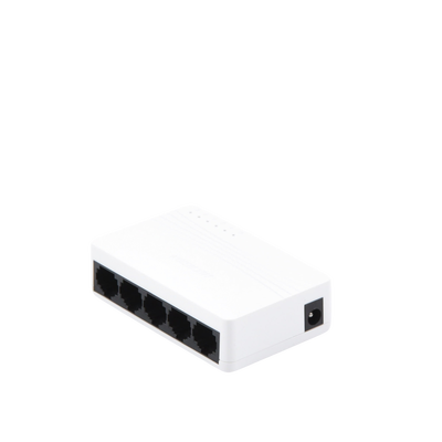Switch No Administrable de 5 Puertos para Escritorio / Fast Ethernet 10 / 100 Mbps / Diseño Compacto y Estetico