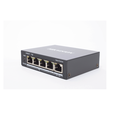 Switch Gigabit PoE+ / No Administrable / 4 Puertos 1000 Mbps PoE+ / 1 Puerto 1000 Mbps Uplink / 35 Watts Switch Gigabit PoE+ / No Administrable / 4 Puertos 1000 Mbps PoE+ / 1 Puerto 1000 Mbps Uplink / 35 Watts