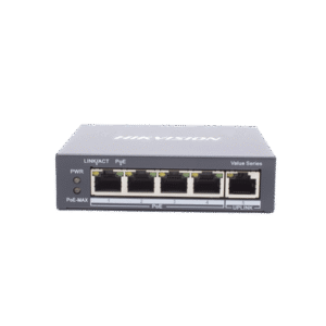 Switch Gigabit PoE+ / No Administrable / 4 Puertos 1000 Mbps PoE+ / 1 Puerto 1000 Mbps Uplink / 35 Watts Switch Gigabit PoE+ / No Administrable / 4 Puertos 1000 Mbps PoE+ / 1 Puerto 1000 Mbps Uplink / 35 Watts