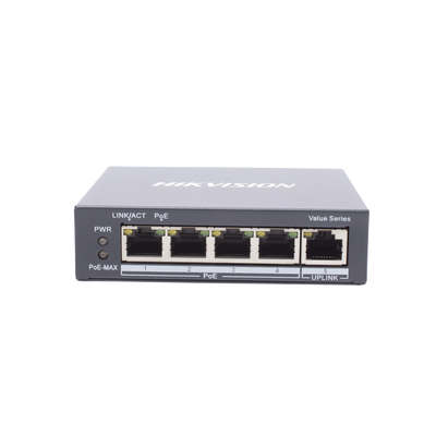 Switch Gigabit PoE+ / No Administrable / 4 Puertos 1000 Mbps PoE+ / 1 Puerto 1000 Mbps Uplink / 35 Watts Switch Gigabit PoE+ / No Administrable / 4 Puertos 1000 Mbps PoE+ / 1 Puerto 1000 Mbps Uplink / 35 Watts