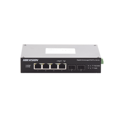 Switch Industrial No Administrable Gigabit / 3 Puertos Gigabit PoE+ (30 W) + 1 Puerto Gigabit PoE++ (60 W) / 2 Puertos SFP / 65 W Total / 48 a 57 VCD / Ideal para Proyectos / 300 Metros de Distancia Switch Industrial No Administrable Gigabit / 3 Puertos Gigabit PoE+ (30 W) + 1 Puerto Gigabit PoE++ (60 W) / 2 Puertos SFP / 65 W Total / 48 a 57 VCD / Ideal para Proyectos / 300 Metros de Distancia