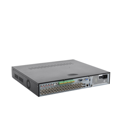DVR 32 Canales TurboHD + 16 Canales IP/ 4 Megapixel/ 4 Bahías de Disco Duro / POS / 4 Canales de Audio / Videoanalisis / 16 Entradas de Alarma