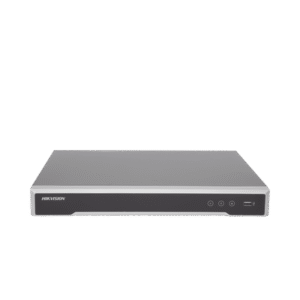 NVR 12 Megapixel (4K) / 16 canales / 16 Puertos PoE+ / Soporta Cámaras con AcuSense / H.265+ / Hik-Connect / Switch PoE 300 mts / 2 Bahías de Disco Duro / HDMI en 4K / Soporta POS