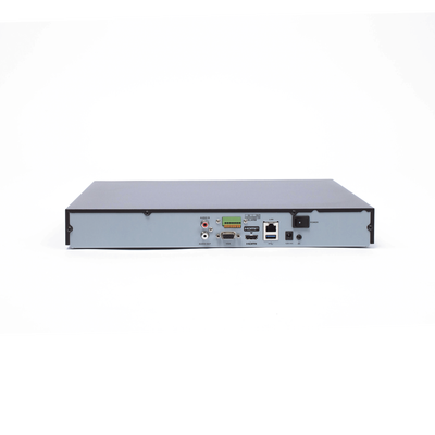 NVR 8 Megapixel (4K) / 16 canales IP / Soporta Cámaras con AcuSense / 2 Bahías de Disco Duro / HDMI en 4K / Sin Puertos PoE+ / Alarmas I/O