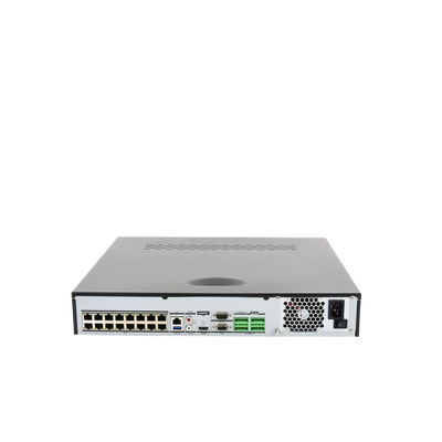 NVR 12 Megapixel (4K) / 16 canales IP / 16 Puertos PoE / Soporta Cámaras con AcuSense / 4 Bahías de Disco Duro / Switch PoE / HDMI en 4K