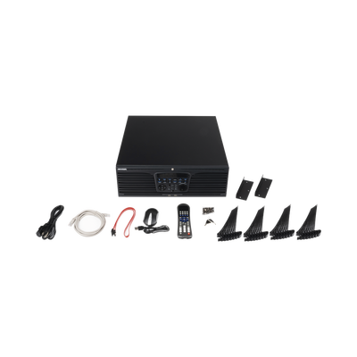 NVR 12 megapixel (4K) / 64 canales IP / Soporta Cámaras con AcuSense / 16 Bahías de Disco Duro / 2 Tarjetas de Red / Soporta RAID con Hot Swap / HDMI en 4K / Soporta POS