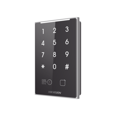 Lector de Tarjetas PROX EM y de Códigos QR / Teclado para Contraseña / Compatible con Controladores DSK2600 Series Hikvision / Comunicación RS485 y WIEGAND