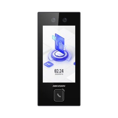 Terminal Facial Min Moe con BOTON DE LLAMADA FÍSICO / 3000 Rostros / Pantalla 4.5" / Administrable en la Nube con Hik-Connect Teams / Exterior IP65 / PoE / WiFi / HIK-IA