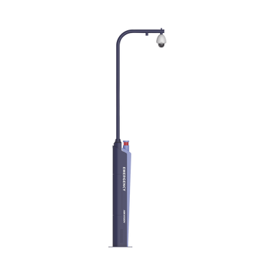 Estación de Pánico con Videollamada (Cámara de 2 Megapixel) / Sirena Integrada (Azul y Rojo) / Alarma Integrada / Protección IP65 / Montaje para Colocar PTZ
